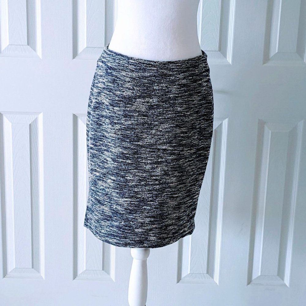 ANN TAYLOR Women's Tweed Pencil Skirt  Size 6  Blue & White